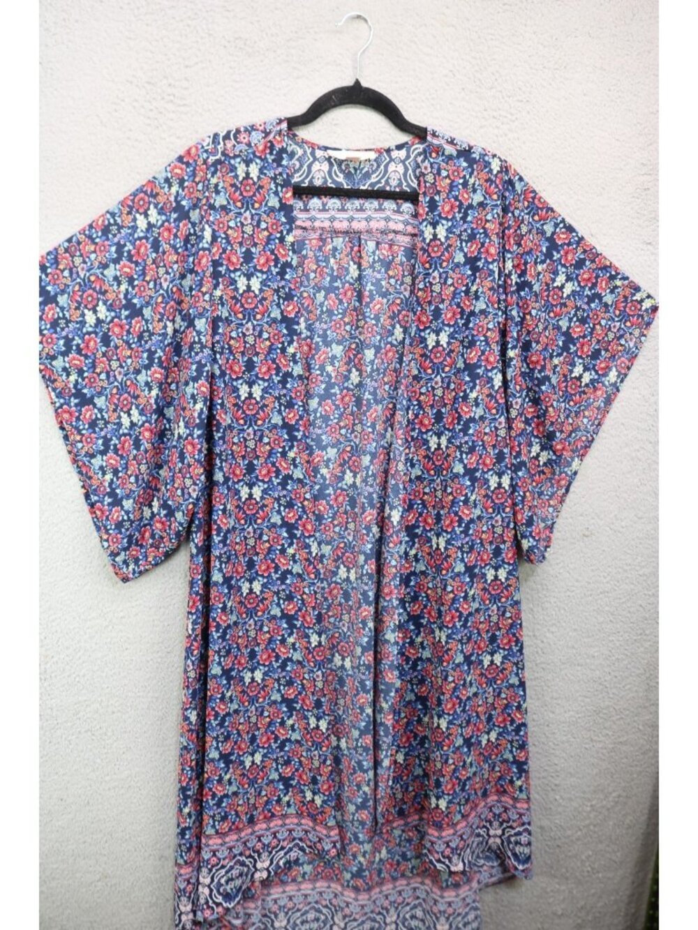 Band of Gypsies Dark Floral Kimono Maxi Topper-Size Medium-BOHO-Whimsigoth